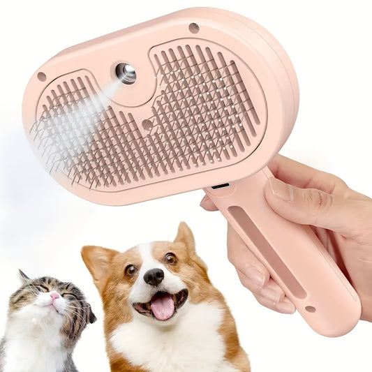 Escova automática 3 em 1 para higiene de animais de estimação - Estática, adequada para cães e gatos de pelo curto e longo, remove pelos soltos e reduz a queda de pêlos